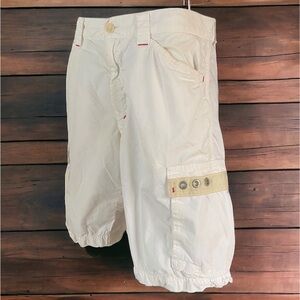 🤑10/$100 Harmont & Blaine white cargo designer shorts vintage Italian 48 US M
